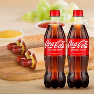 Комбо 2бр Хотдог двоен класик+2бр Кока Кола 0.5Л