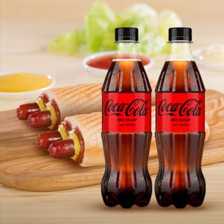 Комбо 2бр Хотдог двоен класик+2бр Кока Кола Зеро 0.5Л