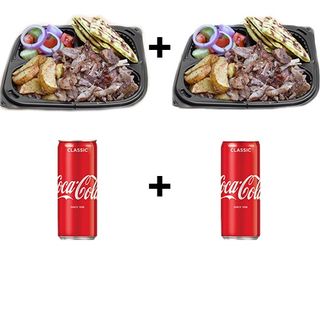 Порция Гирос Пиле, Порция Гирос Свинско + 2бр. Кока Кола