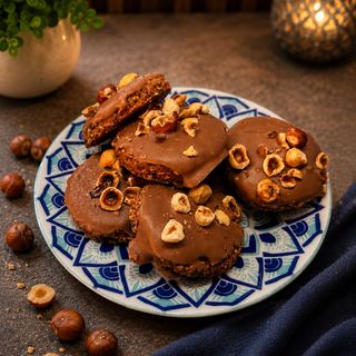 Овесени бисквити с какао и лешници
