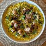 Орзо Миланезе с пилешко филе и гуанчале (280гр.))