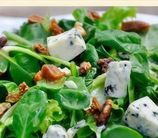 Салата Спанак със синьо сирене, орехи и смокини (340г)