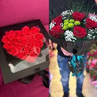 Букет от рози + подарък сърце