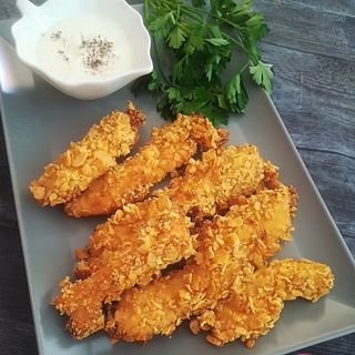 Пилешки филенца с корнфлейкс