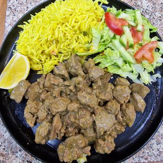 Пилишки дроб с бъряни и салати +пикта