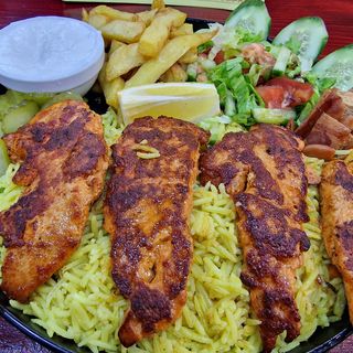 Шиш таук с бъряни ориз с салати 