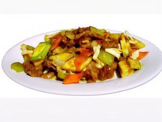 143. Свинско със зеленчуци и къри (700г)