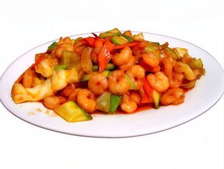 171. Скариди със зеленчуци (700г)