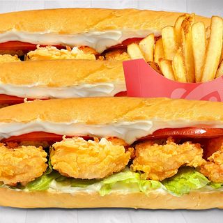 Po`Boy сандвич 3 броя + картофки