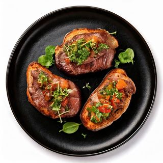 Бляк Ангъс филенца с билкови брускети