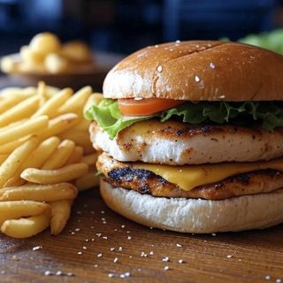 Пилешки BBQ чийзбургер