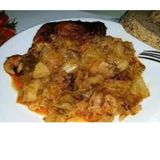 Кисело зеле с пил. пържола бут в гърне