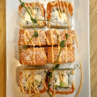 Сьомга фламбе