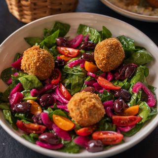 ЗЕЛЕНА САЛАТА С НАХУТЕНИ КЮФТЕНЦА 400 гр