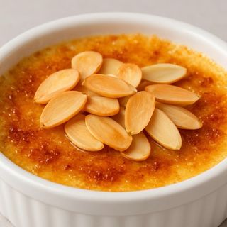 Крем Брюле с филирани бадеми