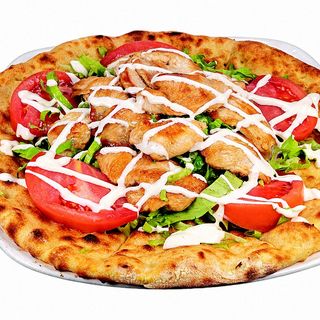 Пилешко филе върху Гръцка пита