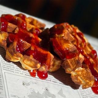 Белгийски вафли със сладко