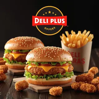 Combo Menu-2 Big Chicken Cheeseburgers potato and Chicken nuggets