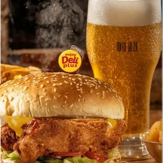 Combo Menu Chicken Burger, 1 fries and 1 Beer 0,5lt