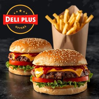 Combo меню чийзбургера и пържена картофка