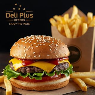 On the Go - Cheesburger Menu with fries and drink