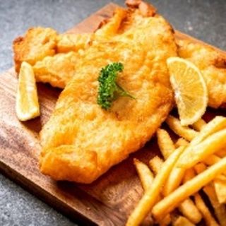 Бяла риба пане с гарнитура (350гр)