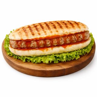 Хот - дог с кебапче и сос - 200 гр.