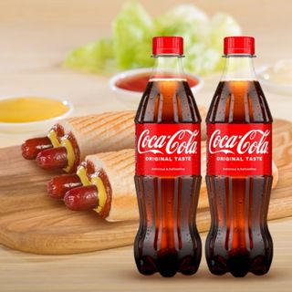 Комбо 2бр Хотдог двоен класик+2бр Кока Кола 0.5Л