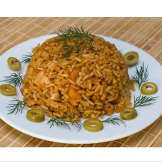 39. Пържен ориз с къри, яйце и зеленчуци 700гр.