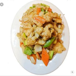 72. Пилешко с къри и зеленчуци. 700гр.