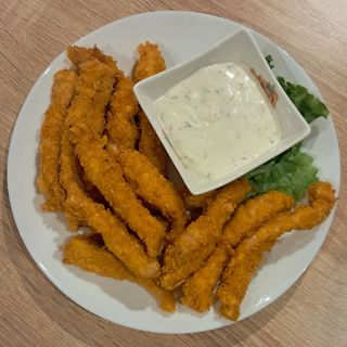 Панирани филета със коранфлекс с майонеза сос