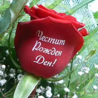 Ваза: "Честит Рожден Ден" - 15 рози с надпис