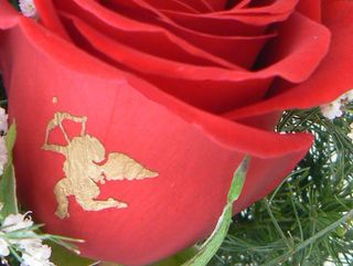 Рози с ангелче (златно или бяло)