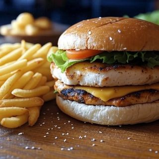 Пилешки BBQ чийзбургер