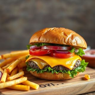 Телешки BBQ чийзбургер 