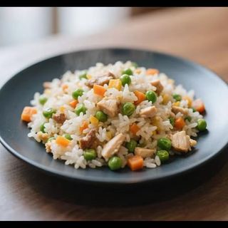 2.Ориз с пилешко месо, зеленчуци и яйце