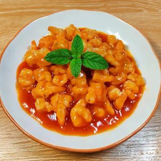 114. Скариди в сладко - кисел сос