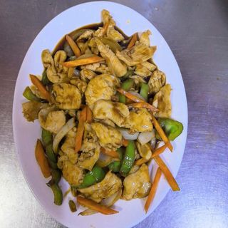 78. Пилешко в соев сос и зеленчуци.