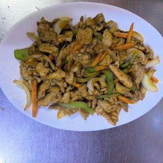 64. Свинско в сос от стриди зеленчуци