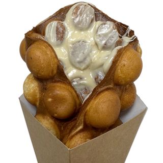 Бъбъл гофрета с бял шоколад