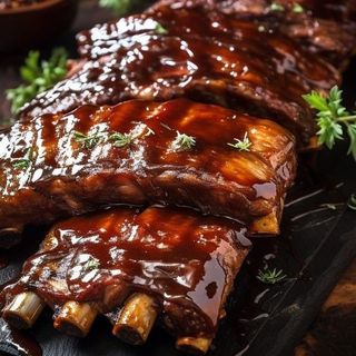 Свински ребра в барбекю сос