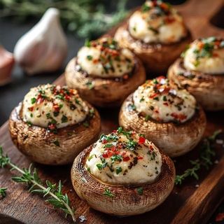 Пълнени гъби с прошуто и сирена