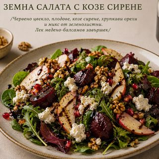 ЗЕМНА САЛАТА С КОЗЕ СИРЕНЕ