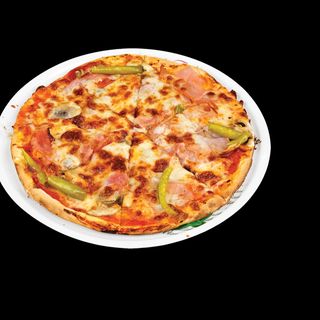 Пица с шпеков салам, гъби и топено сирене, риган (40см)