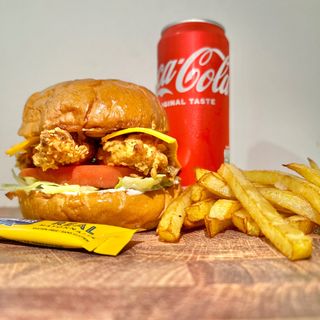 Пилешки бургер меню