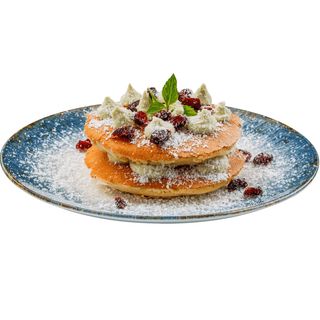 Американски палачинки с крем маскарпоне и матча