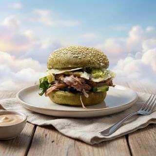 Здравословен бургер с пуешко дърпано