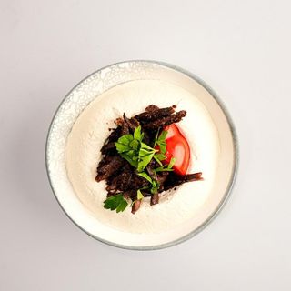 Hummus with meat Shawarma