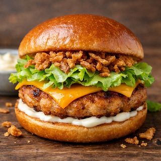 Двоен пилешки трюфел бургер