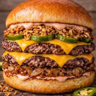 Свински смаш бургер